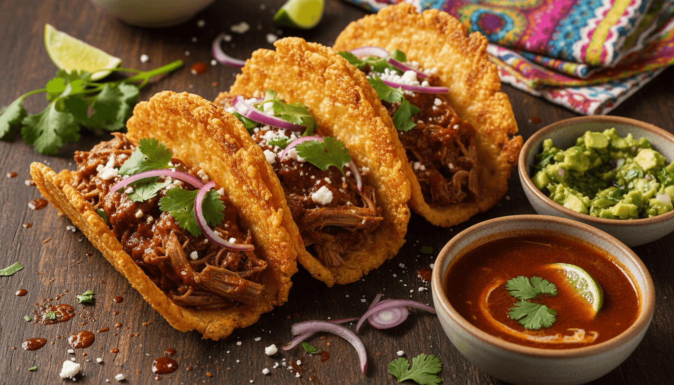 Keto Birria-Style Beef Tacos on Crispy Provolone Shells