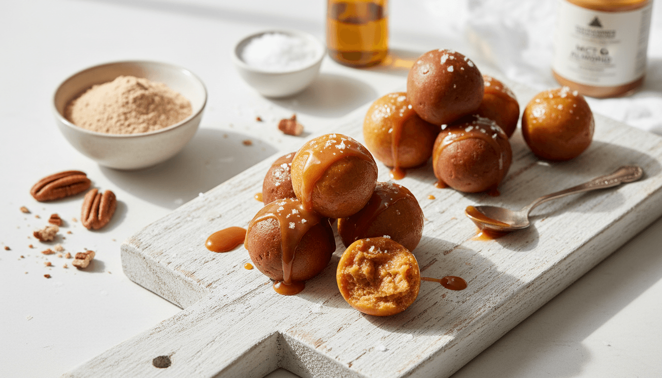 Salted Caramel Collagen Cheesecake Bites