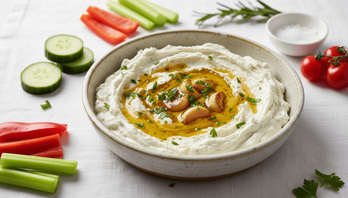 Whipped Feta Dip with Golden Garlic-Herb Oil
