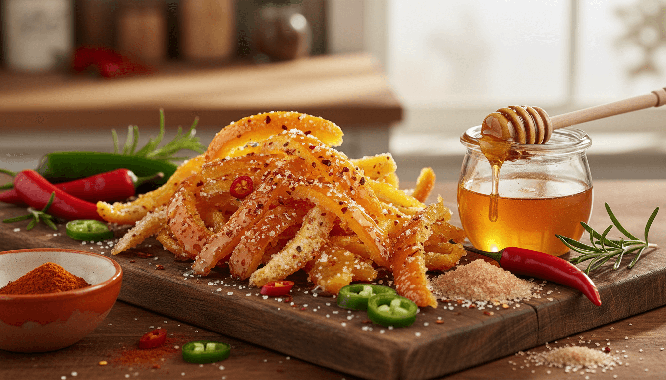 Hot Honey Candied Orange Peel