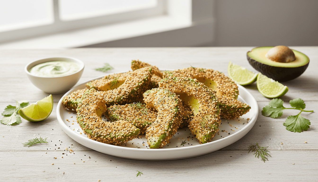 Everything Bagel Avocado Wedges with Almond-Parmesan Crust