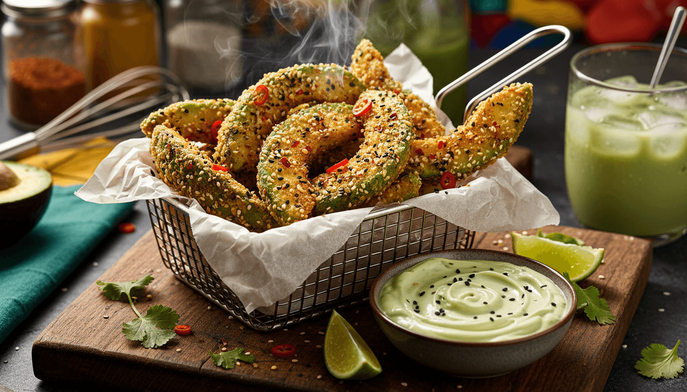 Keto Furikake Avocado Fries with Wasabi Mayo