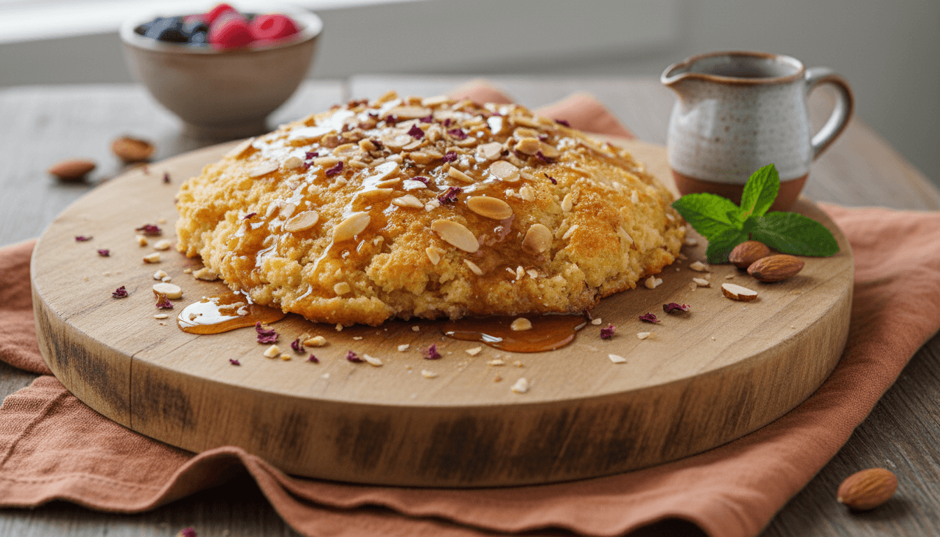 Almond Flour Kunafa-Style Cheesecake with Rose Water