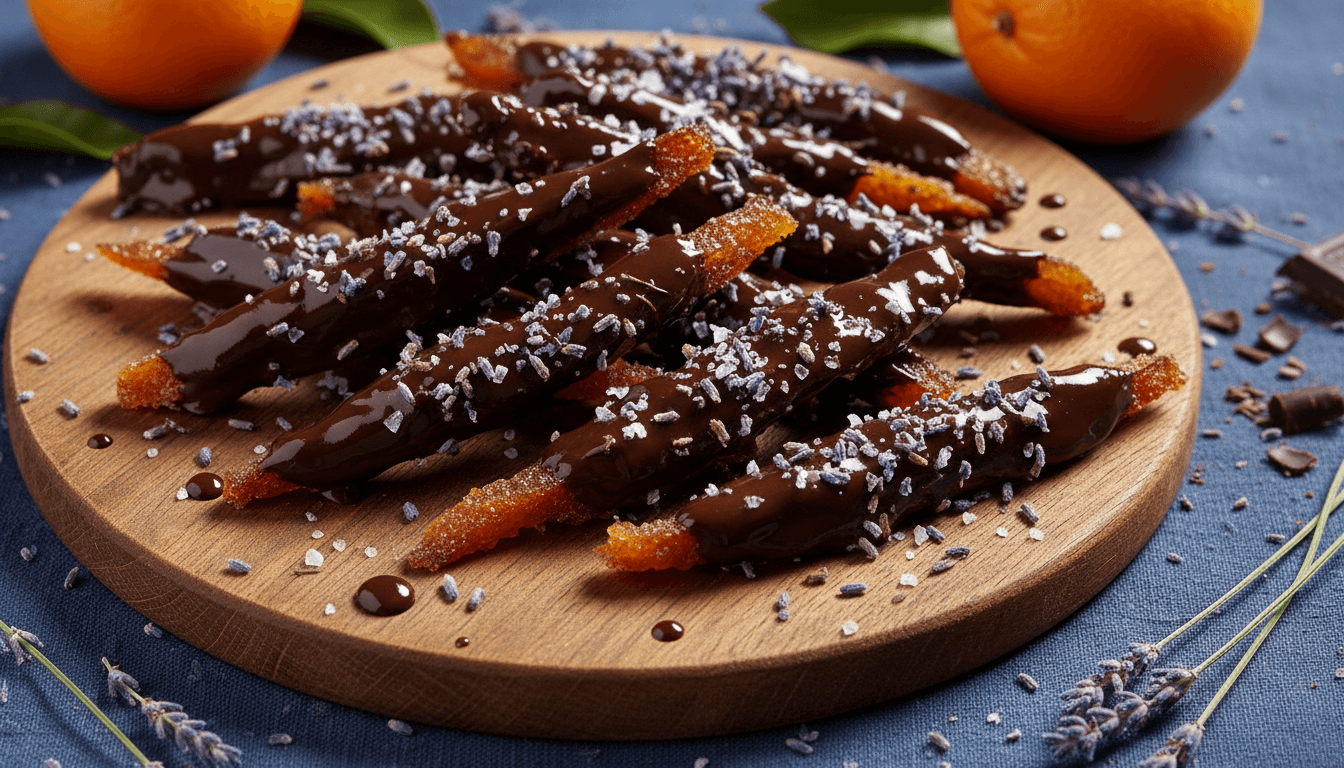 Dark Chocolate Orange Peel with Lavender